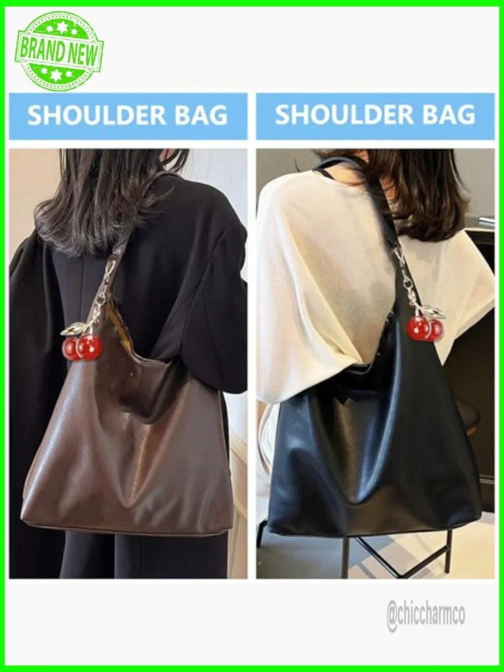 Large Vegan Leather Hobo Bag Crossbody Tote Shoulder Purse Slouchy Retro